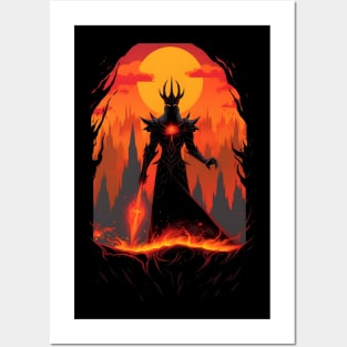 Lord of Darkness - Sunset at the Dark Land - Fantasy Posters and Art